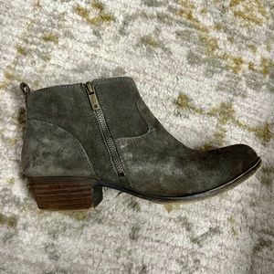 Lucky Brand olive green ankle booties
